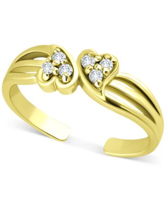 Giani Bernini - Cubic Zirconia Double Heart Toe Ring