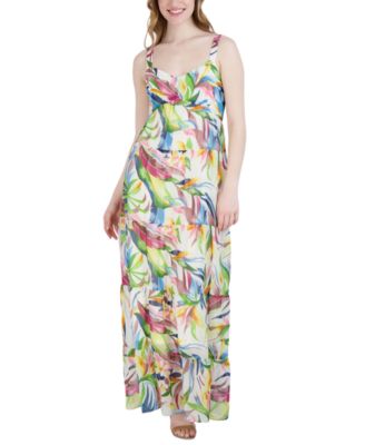 julia jordan - Women's Printed Sleeveless Tiered Maxi Dress