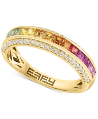 EFFY Collection - Multi-Sapphire (1/2 ct. t.w.) & Diamond (1/6 ct. t.w.) Band in 14k Gold