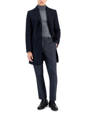 Hugo Boss - Men's Slim-Fit Migor Dark Blue Overcoat
