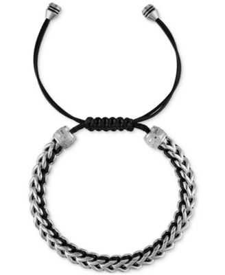 Bulova - Men's Icon Cord Bracelet in Stainless Steel