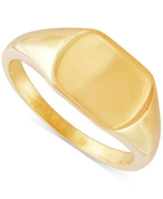 Macy's - Polished Rounded-Edge Rectangle Signet Ring in 10k Gold