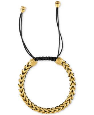 Bulova - Men's Icon Cord Bracelet in Gold-Plated Stainless Steel