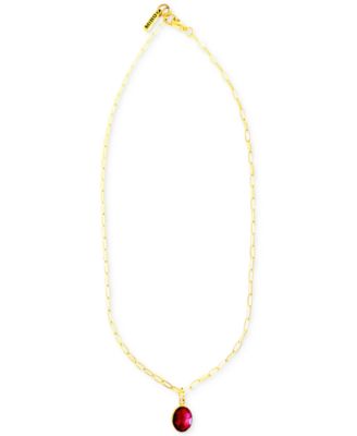 MINU Jewels - Gold-Tone Ruby Pendant Necklace, 16" + 1" extender