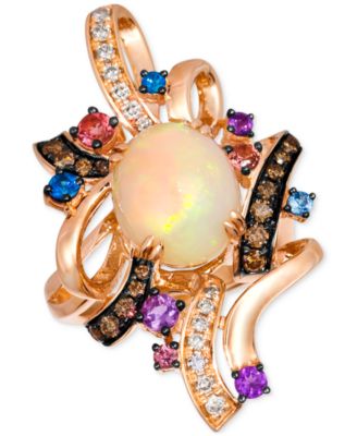 Le Vian - Multi-Gemstone (2-3/8 ct. t.w.) & Diamond (1/2 ct. t.w.) Swirl Abstract Statement Ring in 14k Rose Gold