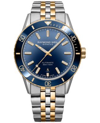 Raymond Weil - Men's Swiss Automatic Freelancer Diver Two-Tone Stainless Steel Bracelet Watch 43mm