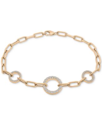 Wrapped in Love - Diamond Circles Paperclip Link Bracelet (1/2 ct. t.w.) in 14k Gold