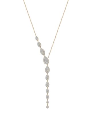 Wrapped in Love - Diamond Asymmetric Lariat Necklace (1 ct. t.w.), 15" + 2" extender