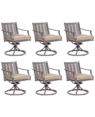 Agio - Set of 6 Wayland Outdoor Swivel Chairs, Created for Macy's