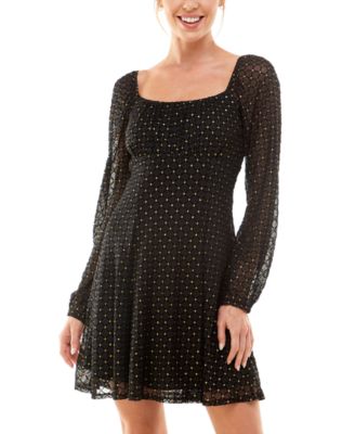 As U Wish - Juniors' Emma Mesh Fit & Flare Dress