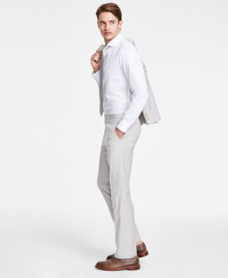 DKNY - Men's Modern-Fit Natural Neat Suit Separate Pants