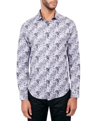 Society of Threads - Men's Regular-Fit Non-Iron Performance Stretch Abstract Floral Button-Down Shirt