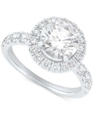 Grown With Love - IGI Certified Lab Grown Diamond Halo Engagement Ring (3 ct. t.w.) in 14k White Gold