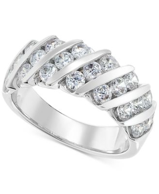 Macy's - Diamond Diagonal Channel-Set Anniversary Ring (1-1/3 ct. t.w.) in 14k White Gold