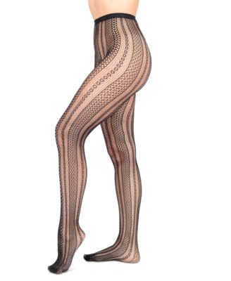 Hue - Women's Open-Work Striped Tights