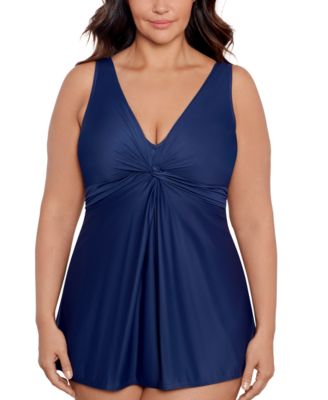 Miraclesuit - Plus Size Marais Twist-Front One-Piece Swimdress