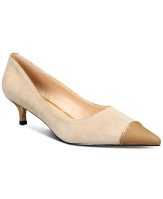 THINGS II COME - Women's Jacey Luxurious Pointed-Toe Kitten Heel Pumps