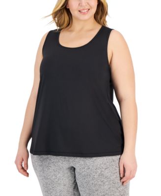 ID Ideology - Plus Size Solid Essentials Crewneck Tank Top