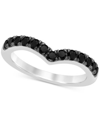 Macy's - Black Diamond V-Shape Ring (1/2 ct. t.w.) in 14k White Gold