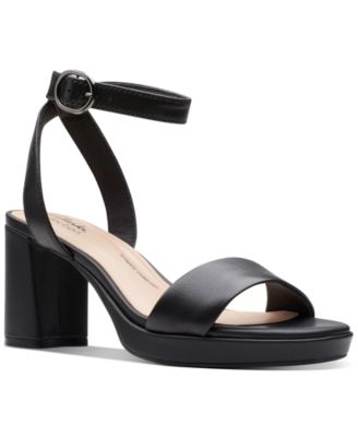 Clarks - Women's AmberLyn Bay Ankle-Strap Block-Heel Sandals