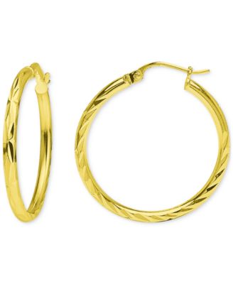 Giani Bernini - Textured Small Hoop Earrings in 18k Gold-Plated Sterling Silver, 25mm