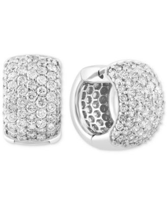 EFFY Collection - Diamond Pav&eacute; Small Huggie Hoop Earrings (2-1/20 ct. t.w.) in 14k White Gold