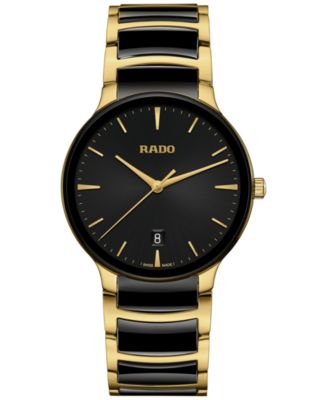 Rado - Unisex Swiss Centrix Black Ceramic & Gold PVD Bracelet Watch 40mm