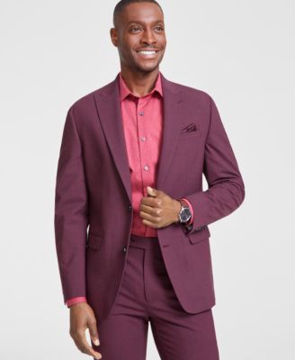 Bar III - Men's Skinny-Fit Burgundy Wool-Blend Suit Separate Jacket