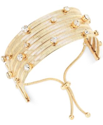 I.N.C. International Concepts - Crystal Studded Snake Chain Multi-Row Slider Bracelet