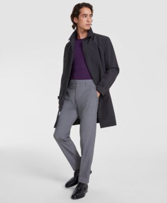 Calvin Klein - Men's Solid Black Overcoat