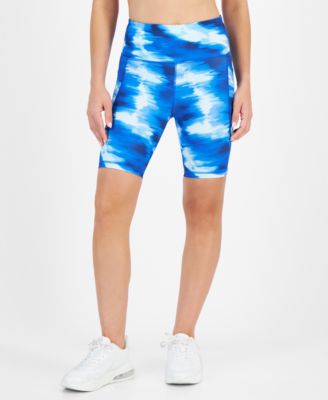 ID Ideology - Women's Shibori Wave Printed Compression High Rise Bike Shorts