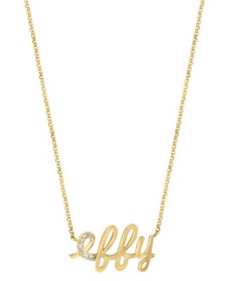 EFFY Collection - Diamond Logo 18" Pendant Necklace (1/20 ct. t.w.) in 14k Gold