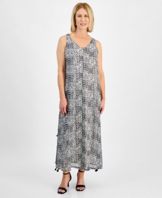 JM Collection - Petite Smara Statement Tassel Sleeveless Maxi Dress