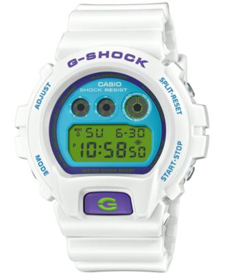 G-Shock - Men's Digital White Resin Strap Watch 50mm, DW6900RCS-7
