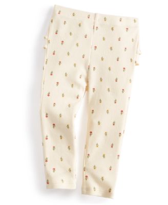 First Impressions - Baby Girls Felicity Field Floral-Print Ribbed Ruffled-Back Leggings