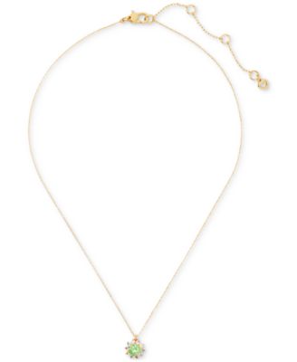 kate spade new york - Gold-Tone Cubic Zirconia Halo Pendant Necklace, 16" + 3" extender