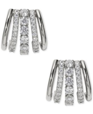 Eliot Danori - Cubic Zirconia Multi-Row J-Hoop Earrings, Created for Macy's