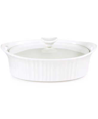 Corningware - French White 2.5-Qt. Oval Casserole with Glass Cover