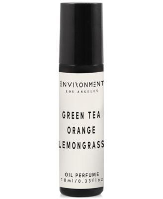 ENVIRONMENT - Green Tea, Orange & Lemongrass Roll-On Oil Perfume (Inspired by 5-Star Luxury Hotels), 0.33 oz.