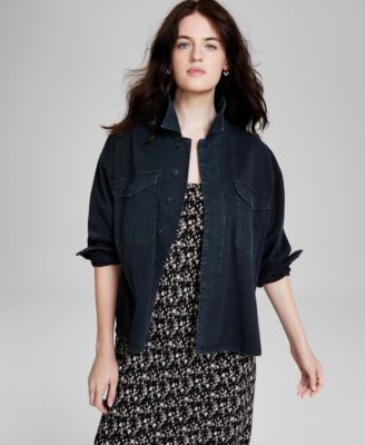 And Now This - Women's Cotton Drop-Sleeve Military Jacket