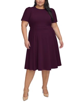 Calvin Klein - Plus Size Short-Sleeve Midi Dress
