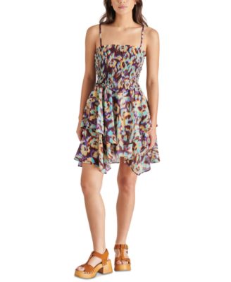 Steve Madden - Women's Kelani Sleeveless Asymmetrical Fit & Flare Dress