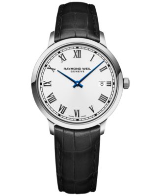 Raymond Weil - Women's Swiss Toccata Black Leather Strap Watch 39mm