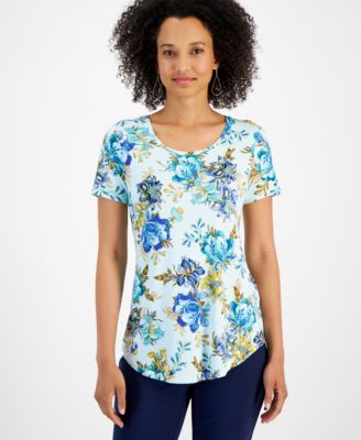JM Collection - Women's Scoop-Neck Short-Sleeve Knit Top