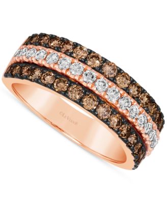 Le Vian - Chocolate Diamond & Nude Diamond Triple Row Band (1-1/3 ct. t.w.) in 14k Rose Gold