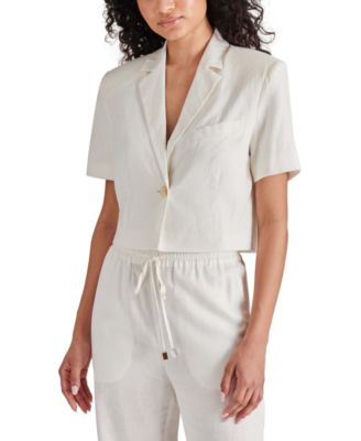Steve Madden - Women's Fayette Cropped Short-Sleeve Blazer