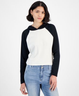 Hippie Rose - Juniors' Raglan Sleeve Hooded Top