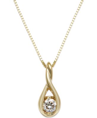 Sirena - Diamond Twist Pendant Necklace in 14k Gold (1/8 ct. t.w.)