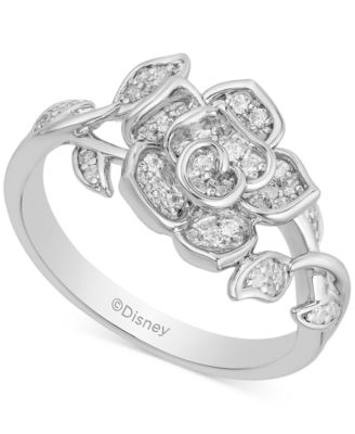 Disney Enchanted Vault - Diamond Rose Belle Ring (1/4 ct. t.w.) in Sterling Silver