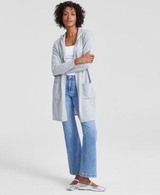 Charter Club - Cashmere Open-Front Hoodie, Regular & Petite